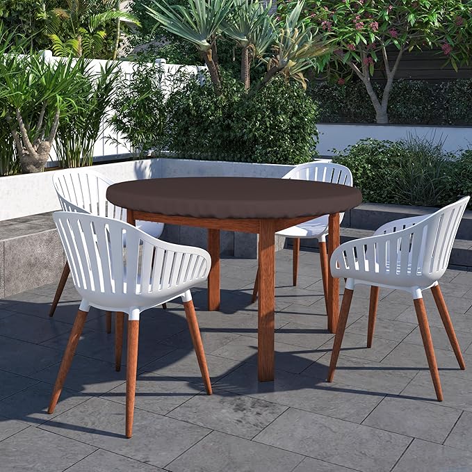 Covers & All Round Table Top Cover, 12 Oz Waterproof UV & Weather Resistant Patio Table Cover, Outdoor Table Cover for Patio Outdoor Furniture & Coffee Table (44" Dia x 4" H Inches, Coffee)