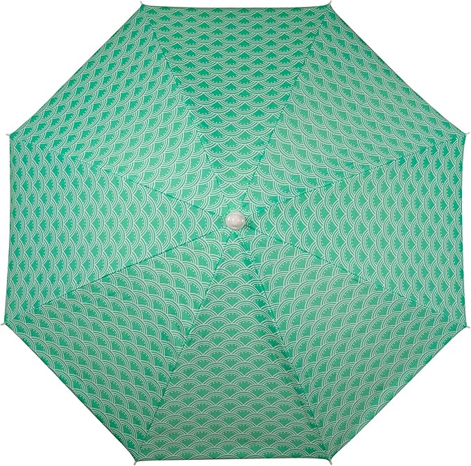 PICNIC TIME 5.5 Ft Portable Beach Umbrella, Lightweight UV Protection Sunshade with Tilt Pole & Carry Bag, Outdoor Canopy Umbrella for Beach, Sand, Pool, Patio, Camping, Travel, or Backyard Shade, (Mermaid Teal)