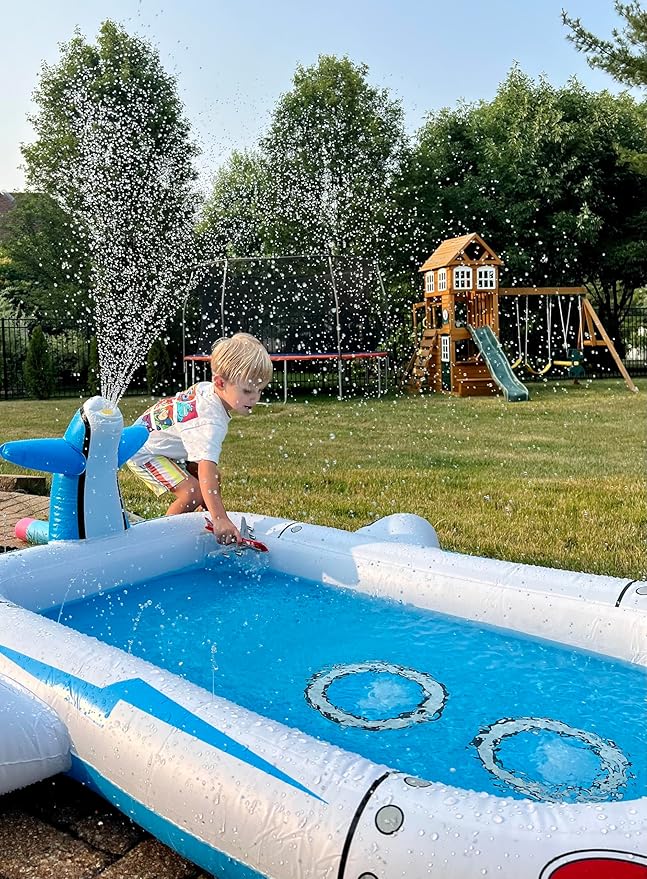 Kiddie Pool Splash Pad for Kids (68") | 3-in-1 Inflatable Sprinkler Pool for Toddlers Ages 3-8, Backyard Water Play Mat, Outdoor Summer Wading Pool for Boys & Girls