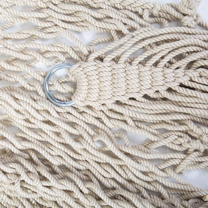 Original Pawleys Island Large Original Cotton Low Country Sling Rope Hammock with Free Extension Chains & Tree Hooks, Handcrafted in The USA, Accommodates 2 People, 450 LB Weight Capacity