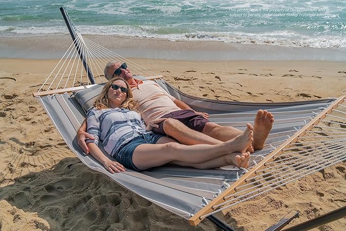 Classic All-Weather Outdoor Hammock with Pillow Sunbrella® Fabric Deluxe Size (Milano Charcoal (#56079-0000))