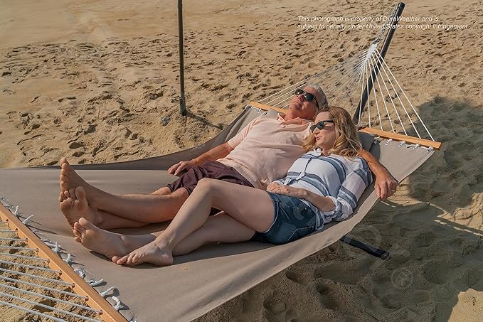 All-Weather Classic Outdoor Hammock with Pillow Deluxe Size Sunbrella® Fabric (Cast Ash (#40428-0000))