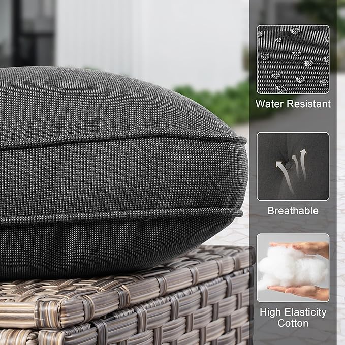 Patio Conversation Set,5 Pieces Wicker Patio Furnitures with Swivel Chair and Coffee Table,All Weather Patio Furniture Set for Garden,Backyard,Poolside and Patio,Black