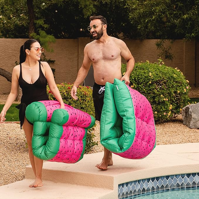 Big Joe Kona Hammock No Inflation Needed Pool Lounger with Headrest, Quick Draining Fabric, 4 feet Big
