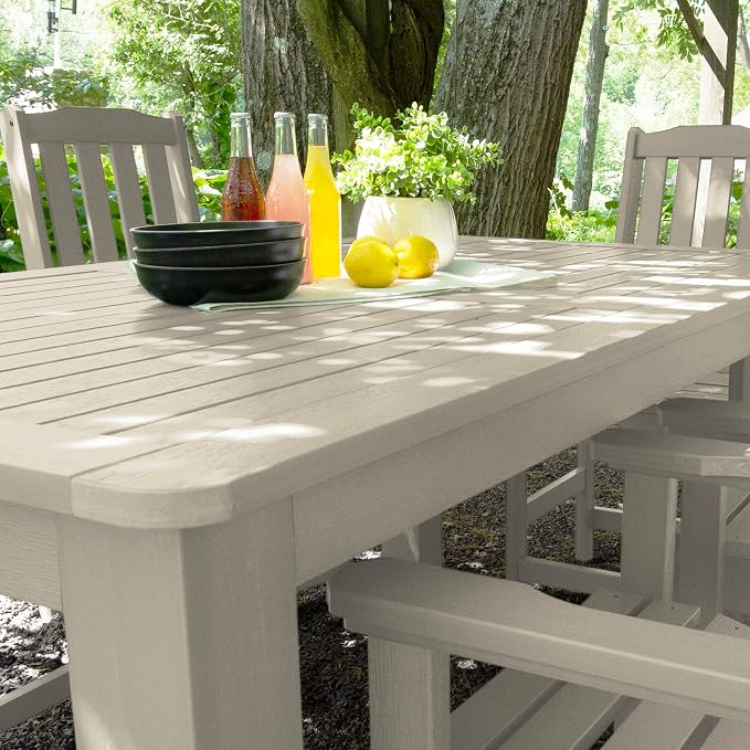 Highwood AD-ST7LH2CO4BA-WAE Lehigh 7pc Rectangular Counter Height Dining Set 72" x 42", Whitewash
