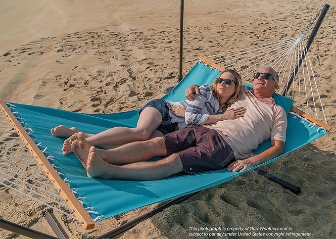 Classic All-Weather Outdoor Hammock with Pillow Sunbrella® Fabric Deluxe Size (Canvas Aruba (#5416-0000))