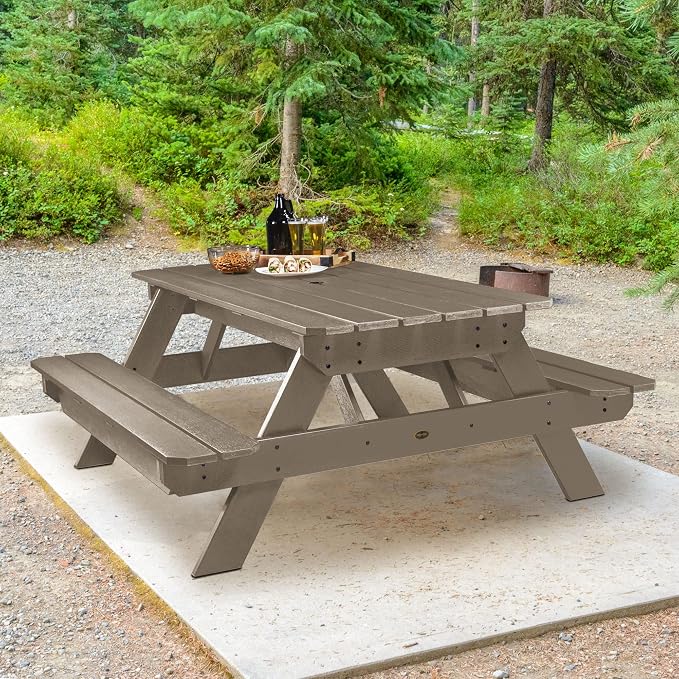 Highwood Professional Commercial Grade National Picnic Table, Woodland Brown