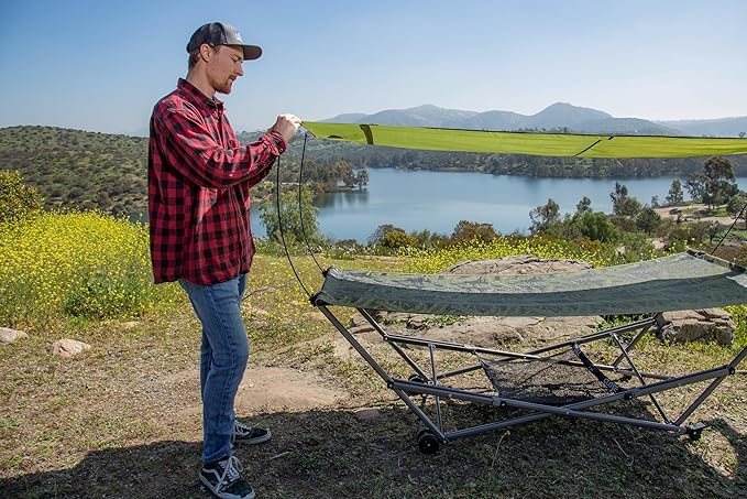 Kamp-Rite Portable Hammock with Removable Canopy Easy to Set up and take Down