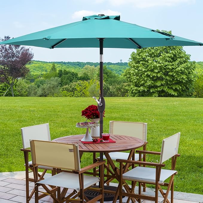 7.5ft Outdoor Umbrella Patio Umbrella,2-Year-Non-Fading,Table Market Patio Umbrella with Push Button Tilt and Crank,for Pool, Deck, Garden,Backyard