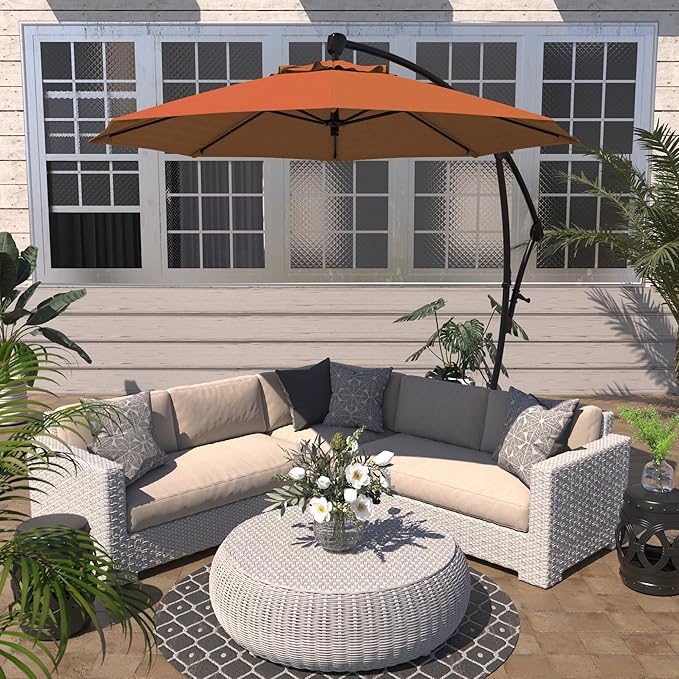 California Umbrella 9-Foot Offset Cantilever Patio Umbrella Infinite Tilt