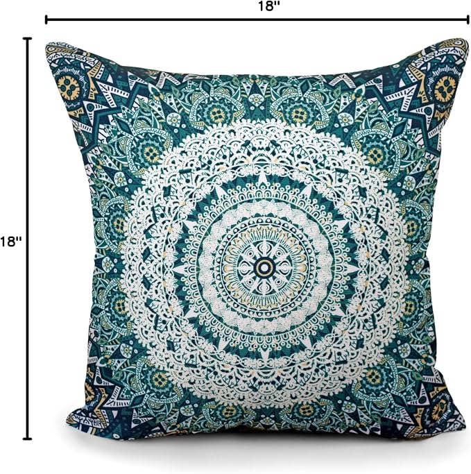 COZY TRENDS Decorative Indoor Outdoor Waterproof Throw Pillows with Inserts - Stylish Comfort for Your Patio Furniture, Garden Chairs, or Indoor Décor (18''X18'', Green)