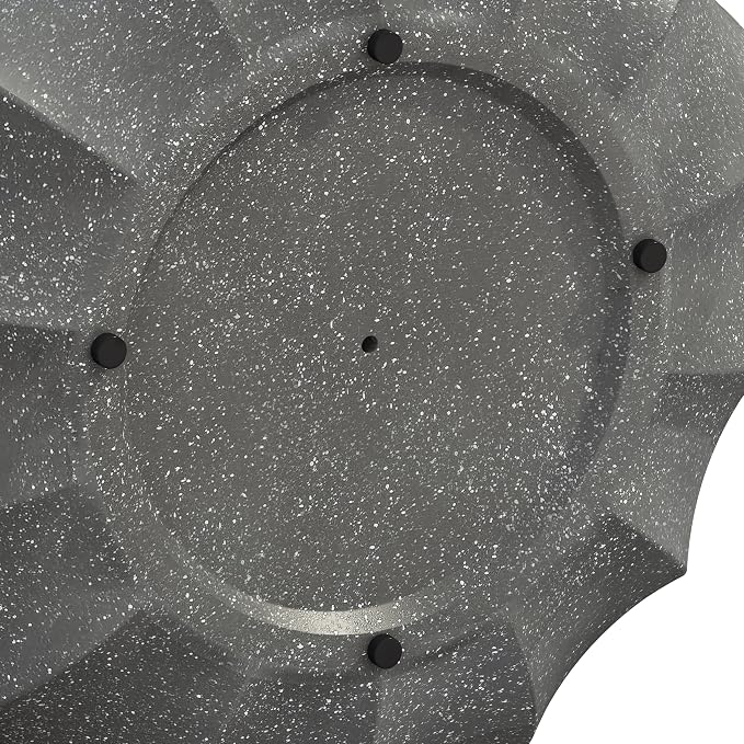 35" Indoor Round Coffee Table, Waterproof Coffee Table Modern MgO Cement Design End Tables for Living Room, Outdoor Patio Coffee Tables for Garden, Backyard, Balcony, Grey