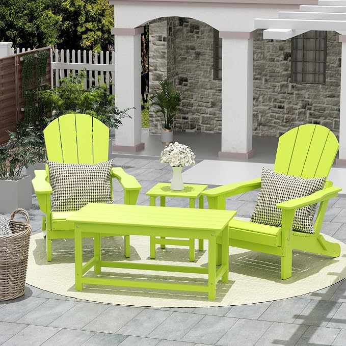 HDPE Laguna Outdoor Poly Adirondack Coffee Table, Lime