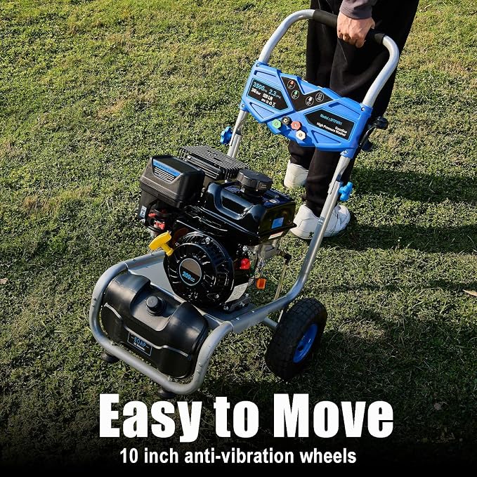 Gas Powered Pressure Washer 3500 PSI - 2.3 GPM Heavy Duty High Power Washer,209CC 7HP Engine with 25Ft Pressure Hose, Axial Aluminum Pump, Soap Tank, 4 Quick Connect Nozzle (Black)