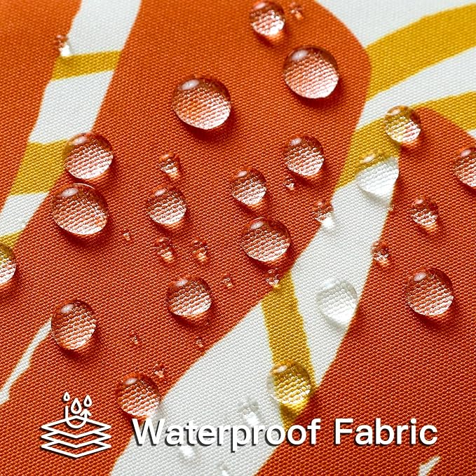 OTOSTAR Outdoor Waterproof Throw Pillow Covers 16x24 Inch Set of 2 Double-Sided Orange Yellow Tropical Leaf and Flower Spring Summer Decorative Pillow Cases for Patio Funiture Garden Balcony Couch
