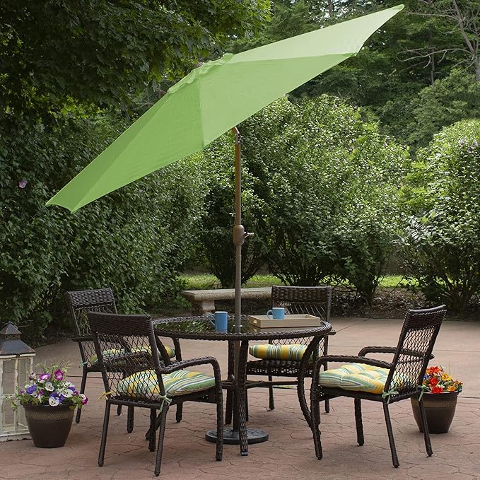 Northlight 9ft Outdoor Patio Market Umbrella with Hand Crank and Tilt, Lime Green