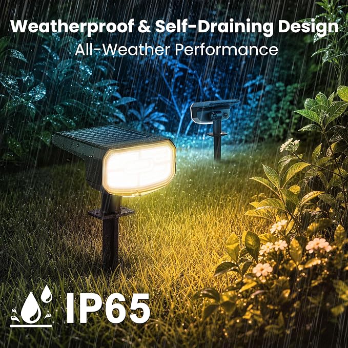 JEJOT Solar Spot Lights Outdoor Waterproof,6 Pack,8 Lighting Modes Solar Spotlights, Solar Lights for Yard Garden Lawn Landscape,Multicolor