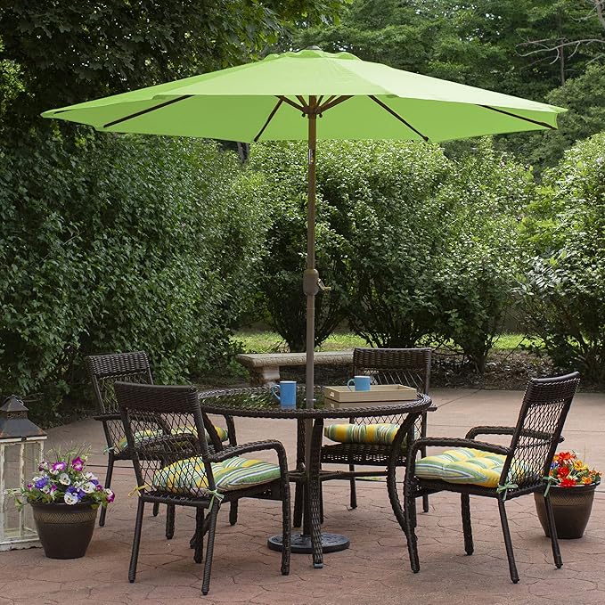 Northlight 9ft Outdoor Patio Market Umbrella with Hand Crank and Tilt, Lime Green