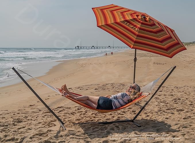 Classic All-Weather Outdoor Hammock with Pillow Sunbrella® Fabric Deluxe Size (Astoria Sunset (#56095-0000))