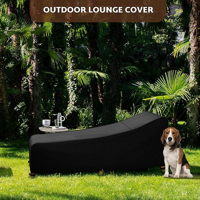 iBirdie Outdoor Chaise Lounge Cover 76L x 32W x 32H inch Waterproof Patio Furniture Covers Lawn Pool Chair Cover 1 Pack Black
