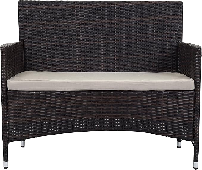 Safavieh Outdoor Collection Figueroa Brown and Sand 4-Piece Patio Set