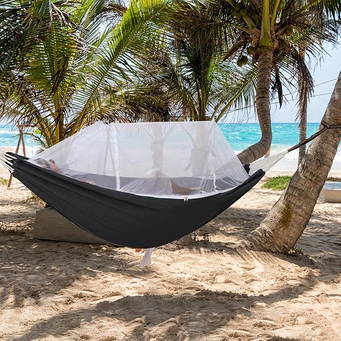 Anyoo Camping Hammock with Mosquito Netting and Tree Straps - Sturdy Up to 450lbs for Outdoor, Backyard, Backpacking, Hiking