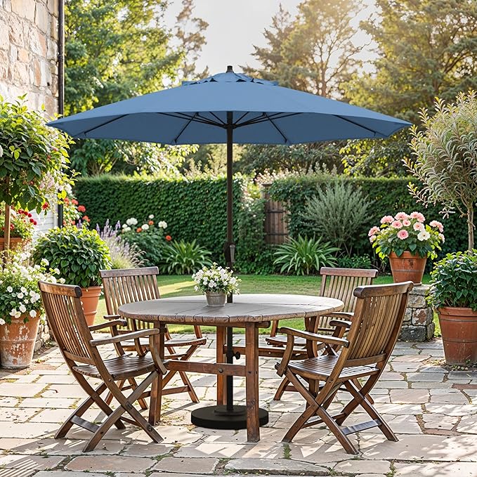 California Umbrella 10-Year Protection 7.5 Ft Outdoor Patio Umbrella, Pacifica Fade-Resistant Fabric, Auto-Tilt, Heavy Duty Aluminum Frame, 8 Reinforced Ribs for Pool or Deck, Bronze Pole, Capri