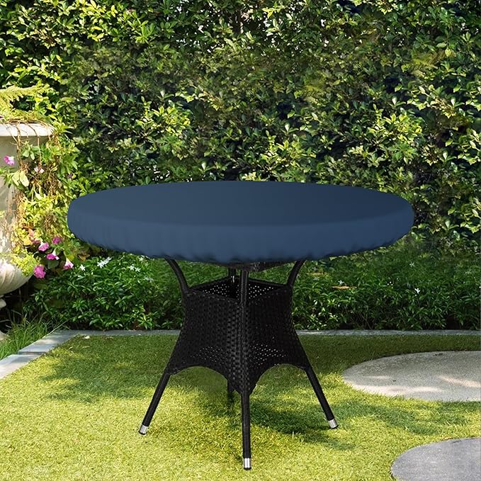 Covers & All Round Table Top Cover, 12 Oz Waterproof UV & Weather Resistant Patio Table Cover, Outdoor Table Cover for Patio Outdoor Furniture & Coffee Table (30" Dia x 4" H Inches, Blue)
