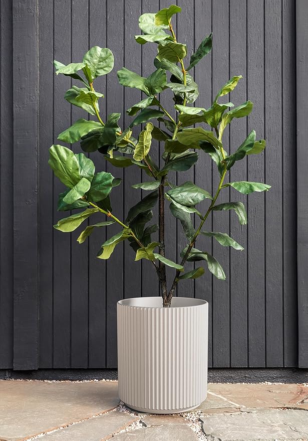 Veradek Demi 20 in. Round White Plastic Planter DMV20W