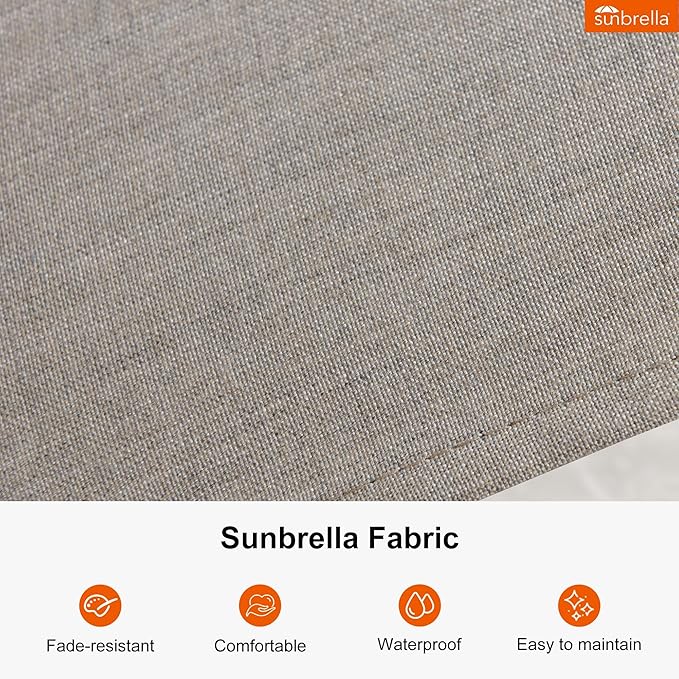 PURPLE LEAF 13ft Patio Umbrella Cantilever Umbrellas Outdoor Round Wood Umbrella Offset Umbrellas Heavy Duty Sun for Garden Deck Pool, Heather Taupe
