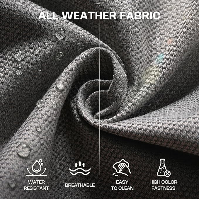 4-Piece Patio Furniture Set, Outdoor Wicker Furniture with Coffee Table, All Weather High Back Loveseat Patio Chairs, Modern Rattan Outdoor Chairs Conversation Set for Porch, Balcony, Garden,Dark Gray