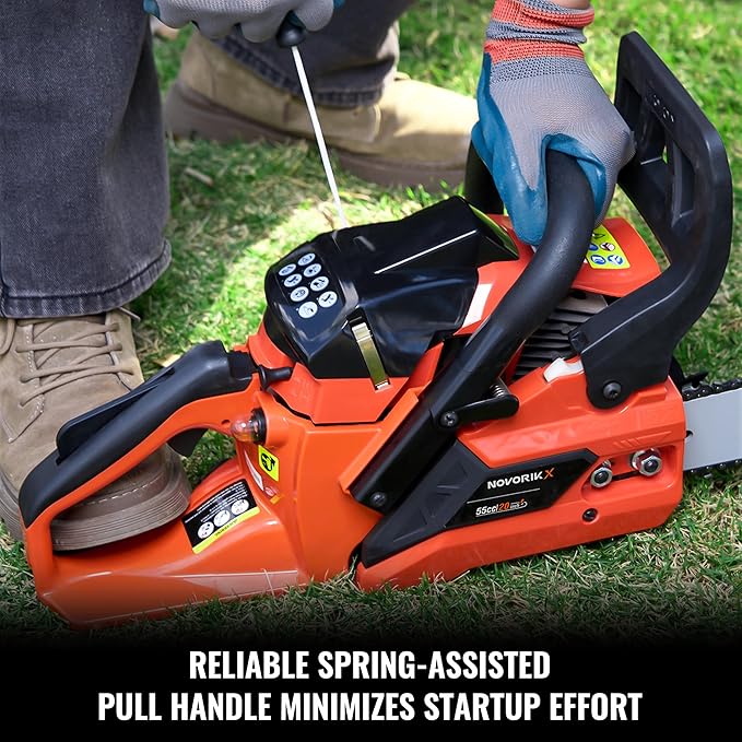 55CC Gas Chainsaw Powered With 2-Cycle Engine 20 Inch Handheld Chain Saw Gas With Automatic Oiler For Tree Trimming Wood Cutting and Land Clearing