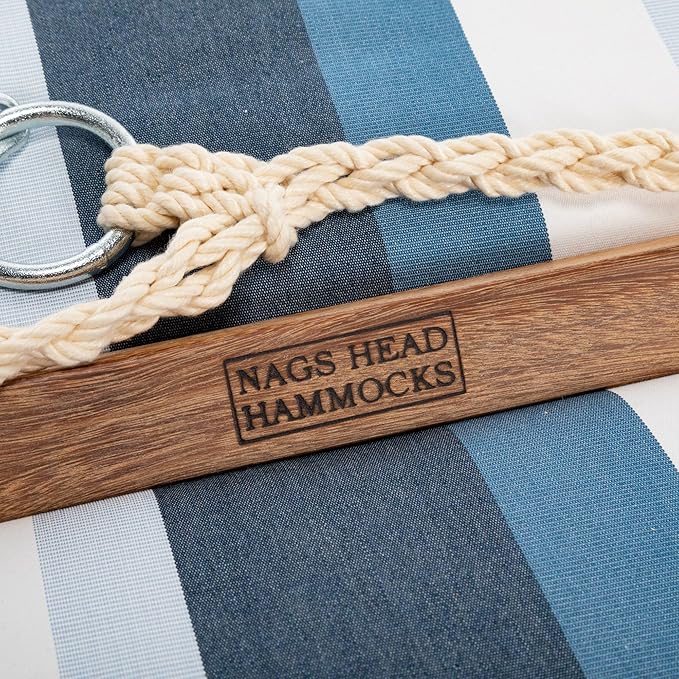 Nags Head Hammocks Gateway Coast Sunbrella Cushioned Single Swing – 24 in. x 24 in., 350 lb Capacity, Cumaru Spreader Bar, Handcrafted in The USA