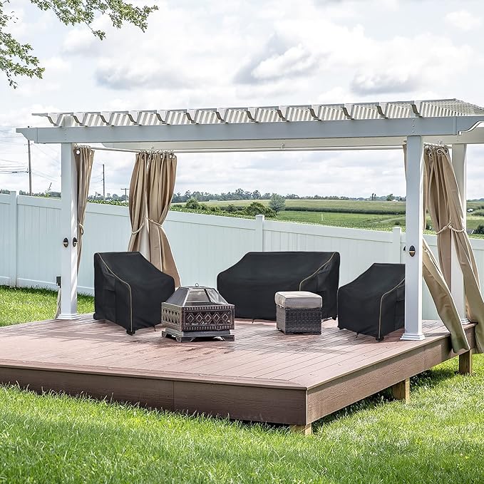 Outdoor 2-Seater Loveseat Cover,Patio Sofa Covers Fits up to 58W x 32.5D x 31H Inches,100% Waterproof Heavy Duty Patio Furniture Covers,Black