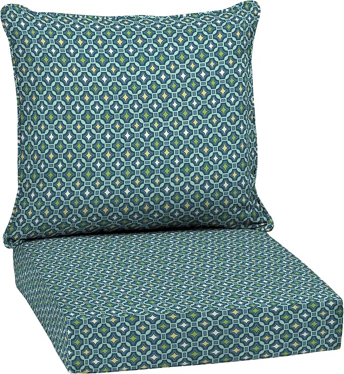 Arden Outdoor Deep Seat Cushion Set, 24x24, Alana Tile