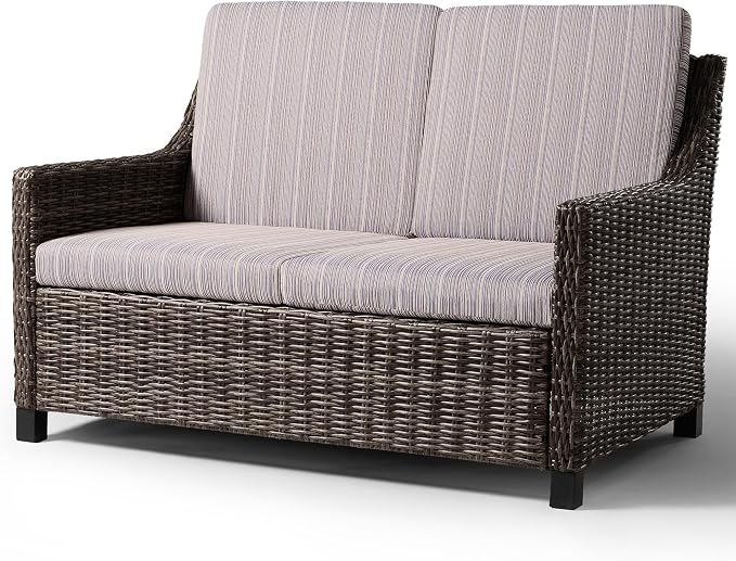 Wicker Patio Conversation Set, Outdoor Patio Chair Set with Deep Seating, Wide Armrests & Thick Cushions, All-Weather Outdoor Furniture Set for Patio, Porch, Deck & Backyard