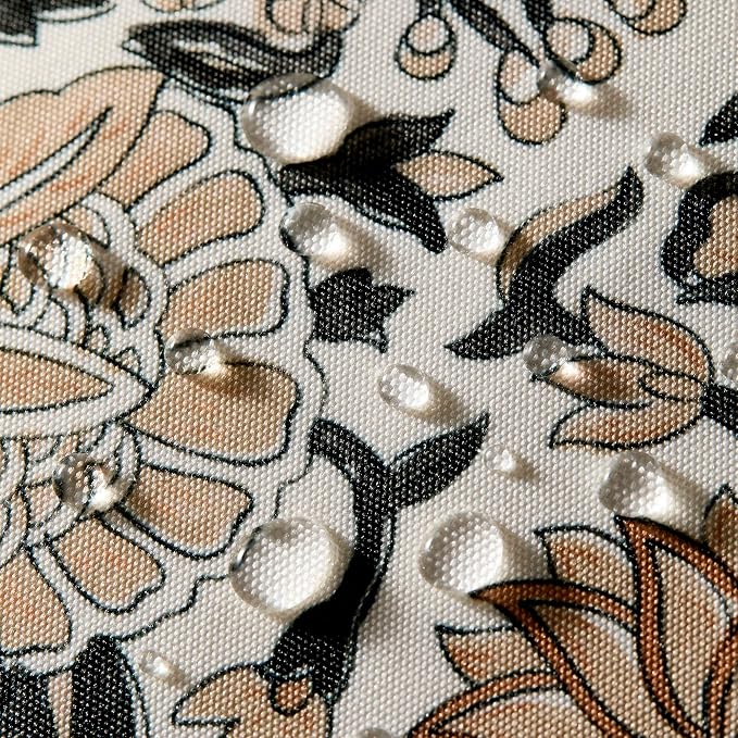Allorry Outdoor Waterproof Pillow Covers 12x20 Brown Floral Outdoor Decor | Set of 2 Vintage Floral Block Print Pillow Cover,Farmhouse Boho Decorative for Spring Summer Outdoor Sofa Bedroom Decor