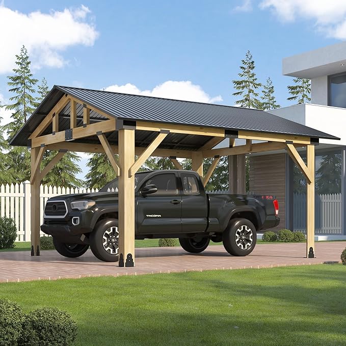 COVERONICS 11’x13’ Outdoor Outdoor Wood Gazebo - Patio Gazebos with Galvanized Steel Roof, Cedar Wooden Gazebo for Garden, Patio and Deck