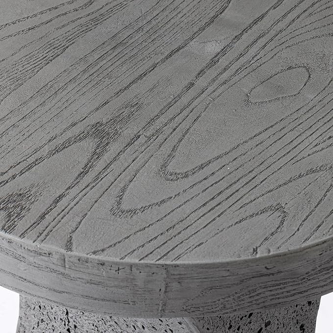 COSIEST MgO Concrete Side Table, 19.88 Inch Outdoor Patio End Accent Table Modern Coffee Table for Garden Balcony Backyard, Gray, 1 Pack