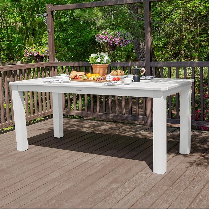 Highwood AD-ST7WL2CO5BA-WHE Weatherly 7pc Rectangular Counter Height Dining Set 84" x 42", White