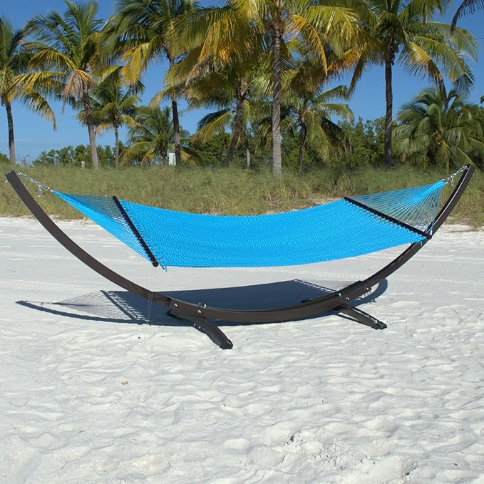 Double Caribbean Hammock - Soft-Spun Polyester - 48 inch (Light Blue)