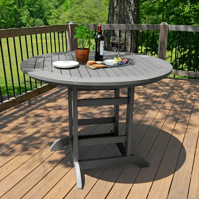 highwood Adirondack 48" Round Counter Height Dining Table, Coastal Teak