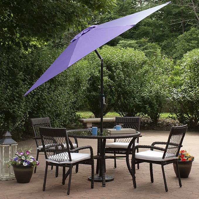 Northlight 9ft Outdoor Patio Market Umbrella with Hand Crank and Tilt, Purple