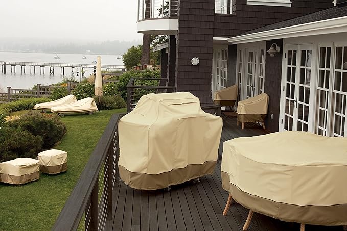 Classic Accessories Veranda Water-Resistant 32 Inch Square Stand-Up Patio Heater With Table Cover, Outdoor Heater Cover