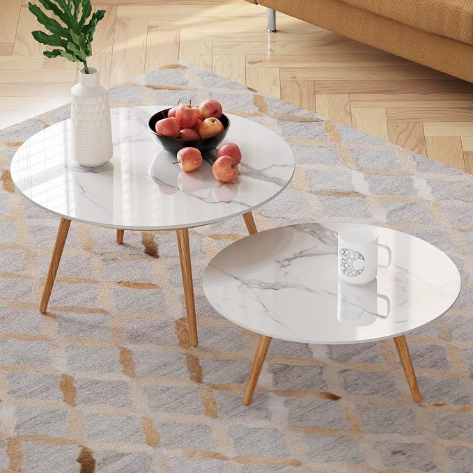 Ø31 Sintered Stone White Table Top for Dining Table Top, Replacement Table Top, Durable Tabletop for Home Office, Indoor/Outdoor All-Season Pub Table