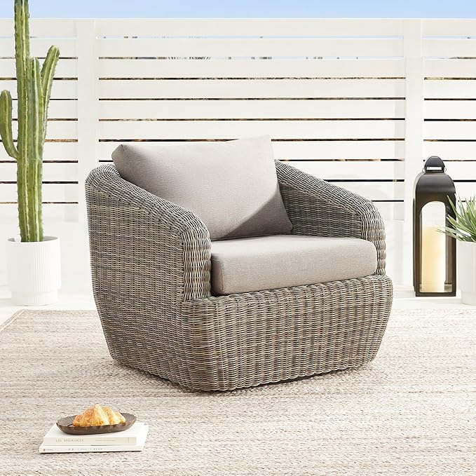 CHITA 4 Pieces Patio Wicker Furniture Set, Outdoor Rattan Bistro Set with Removable Thickened Cushions, Fully Assembled