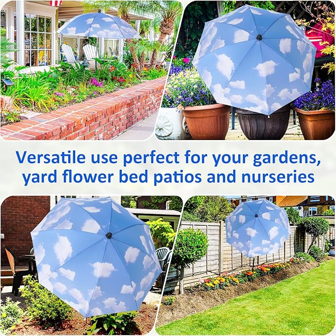 Plant Umbrellas for Outdoor Plants, Large Garden Plant Umbrella Shade Upgraded Adjustable Angle Height for Potted Plants Garden Beds