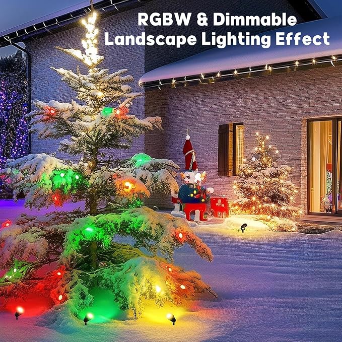 OurLeeme Lawn Flood Light Stake, RGB Spot Lights,8W Outdoor LED Flood Light Waterproof Garden Yard Lights with Remote Control,2-in 1 Landscaping Spotlights for Patio,Pathway, Driveway 85-265V (1 Pc)