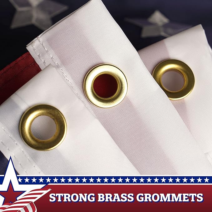 G128-2 Sets: USA Pleated Fan Flag Star 1.5x1.5FT Center Quarter Circle Embroidered Polyester Stars and Stripes
