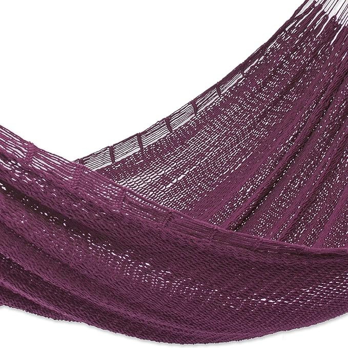 Novica Handmade Uxmal Mulberry Cotton Rope Hammock (Triple)